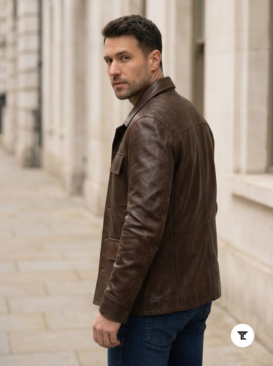 Taj Artisan Kalahari Deep Walnut Four-Pocket Safari Jacket - View 1000166308