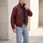 Taj Signature Crimson Burgundy Leather Bomber
