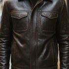 Taj Artisan Serengeti Dark Espresso Multi-Pocket Leather Safari Jacket - View 1000166655