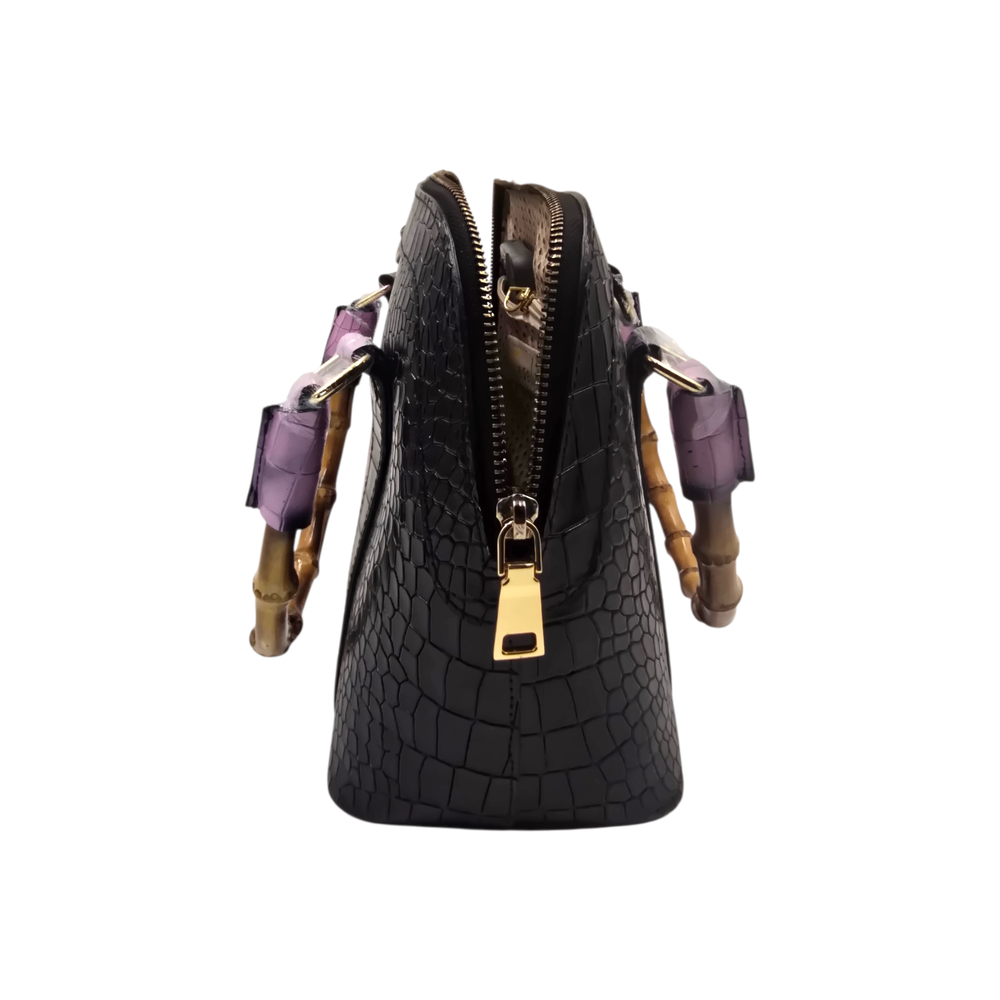 Genuine Leather Handbags with Bamboo handle for Women - Multi-Style Tote, Crossbody, and Top Handle Bag.