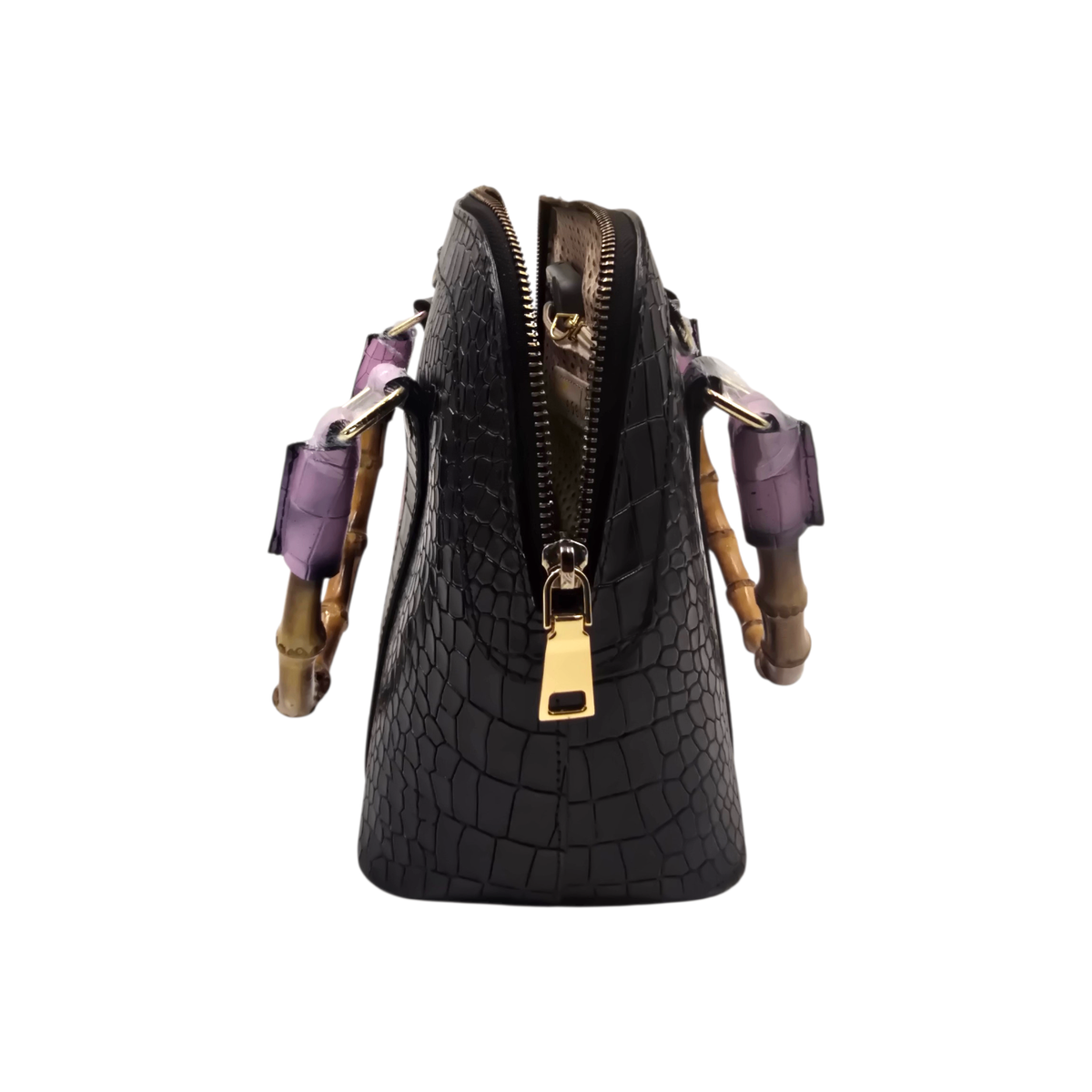 Genuine Leather Handbags with Bamboo handle for Women - Multi-Style Tote, Crossbody, and Top Handle Bag.