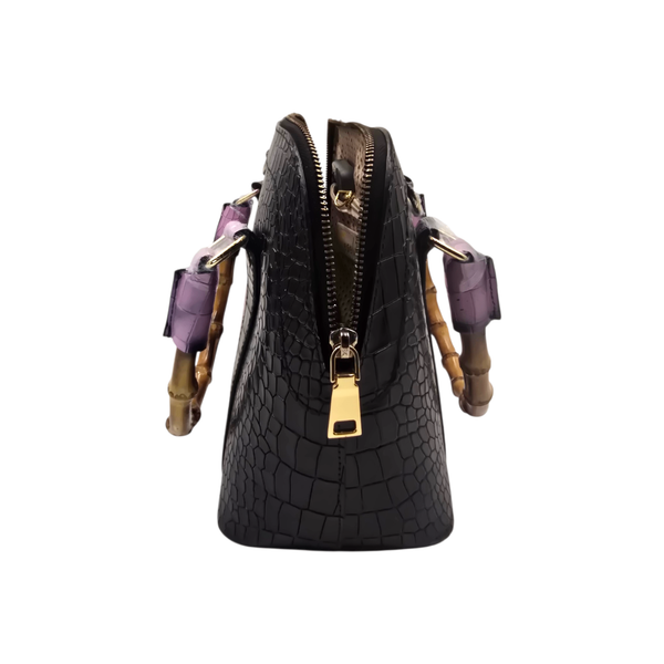 Genuine Leather Handbags with Bamboo handle for Women - Multi-Style Tote, Crossbody, and Top Handle Bag.