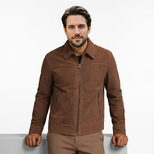 Suede Solid Leather Biker Jacket