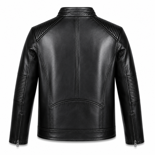 Boby Deol Leather Jacket - By Taj Leather Pure Black Close-up 1