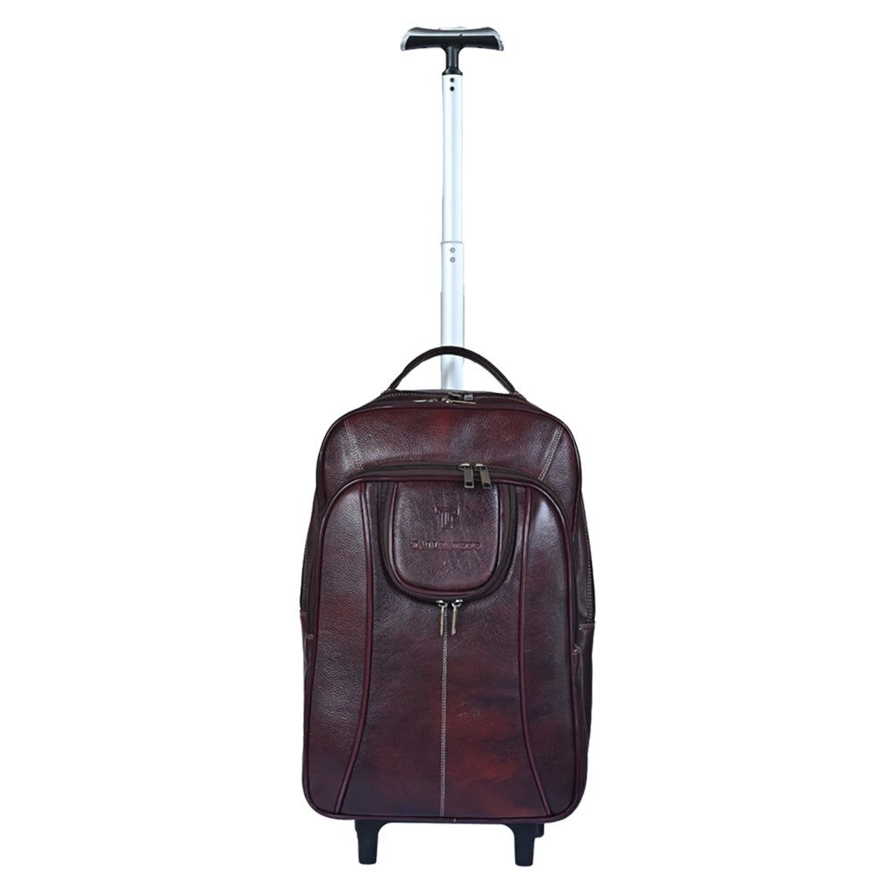 Leather Accessories 18 Inch Leather Laptop Backpacks Trolley Bags