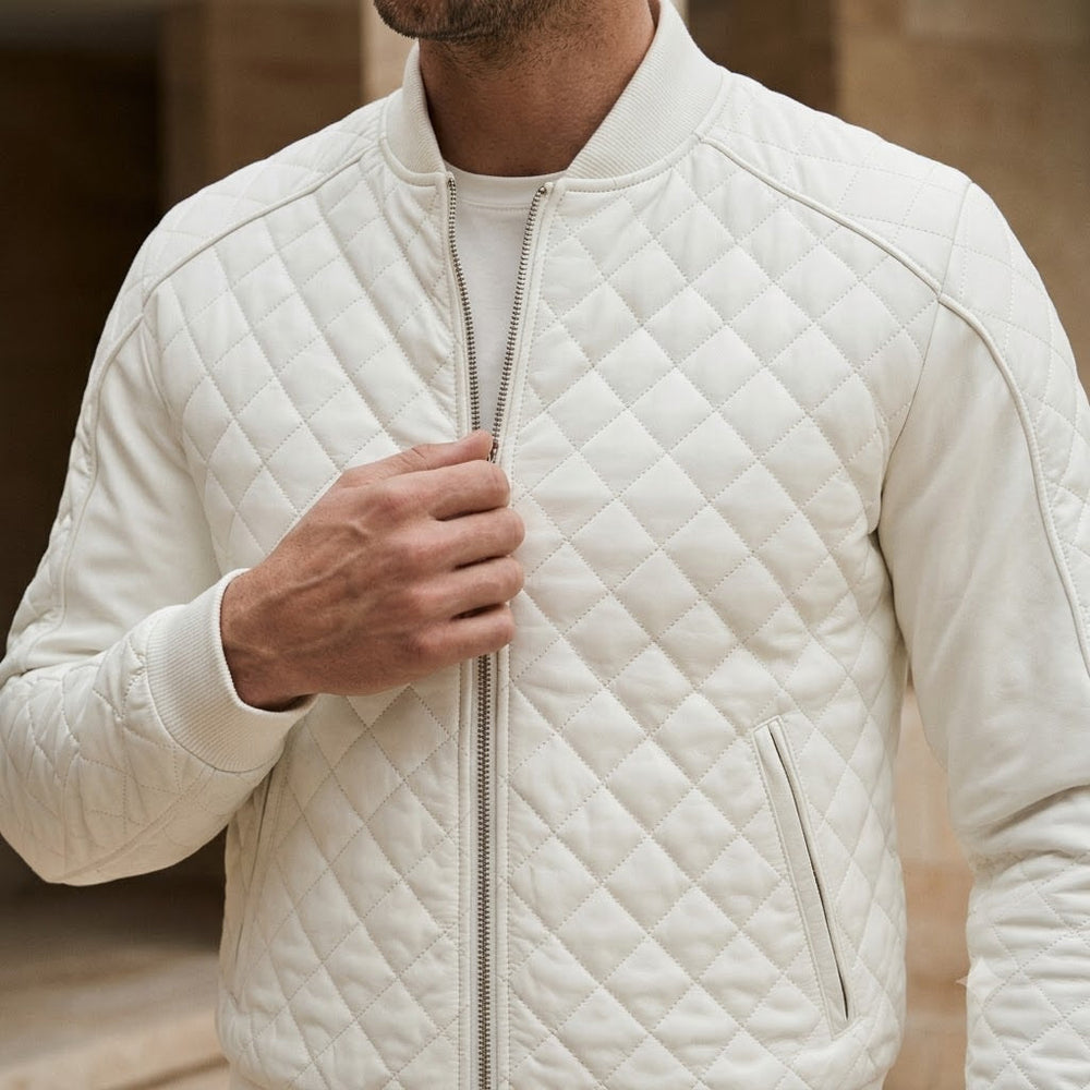 Taj Bespoke Aspen Quilted Leather Bomber