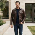 Taj Signature Commander Utility Leather Jacket