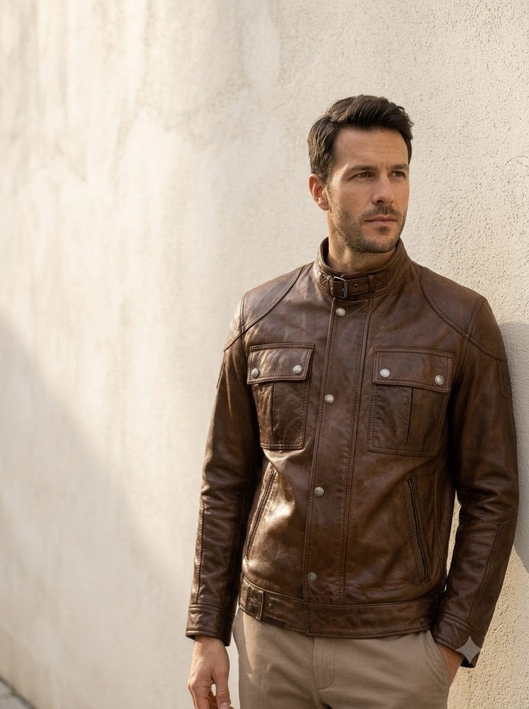 Taj Signature Daytona Biker Leather Jacket