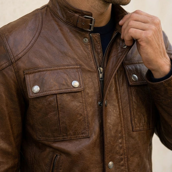Taj Signature Daytona Biker Leather Jacket