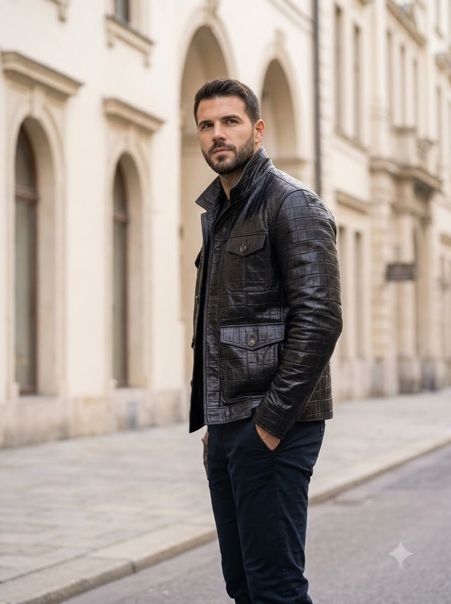 Taj Signature Obsidian Nappa Leather Jacket