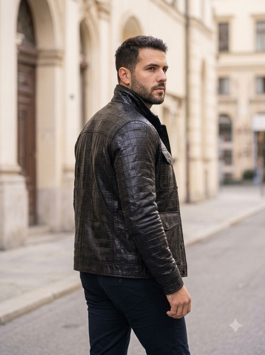 Taj Signature Obsidian Nappa Leather Jacket