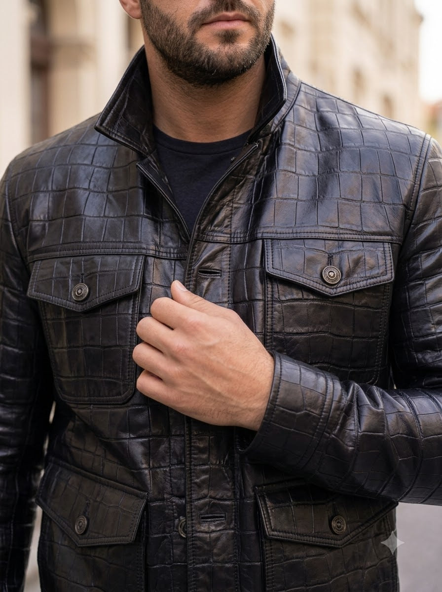 Taj Signature Aviator Shearling Leather Jacket
