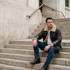 Taj Signature Aviator Shearling Leather Jacket