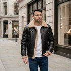 Taj Signature Aviator Shearling Leather Jacket