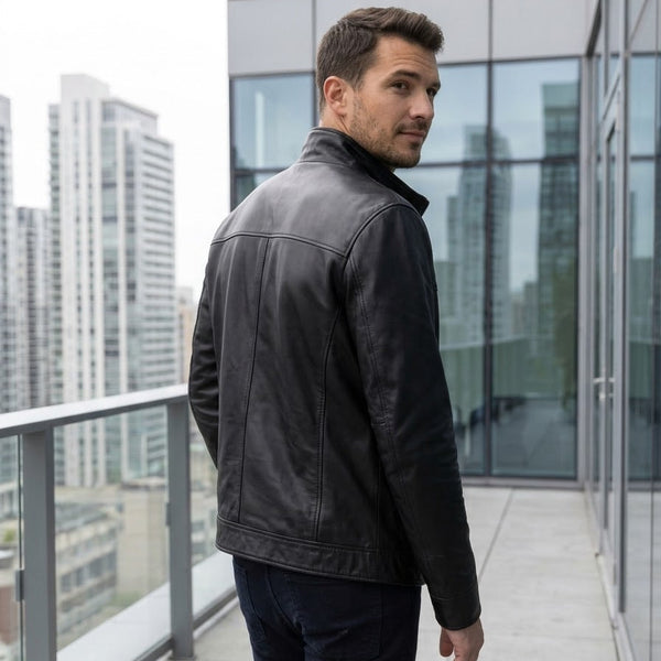 Taj Signature Stealth Minimalist Leather Jacket