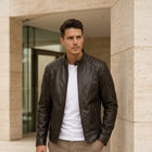 Taj Signature Ghost Rider Ribbed Biker Jacket