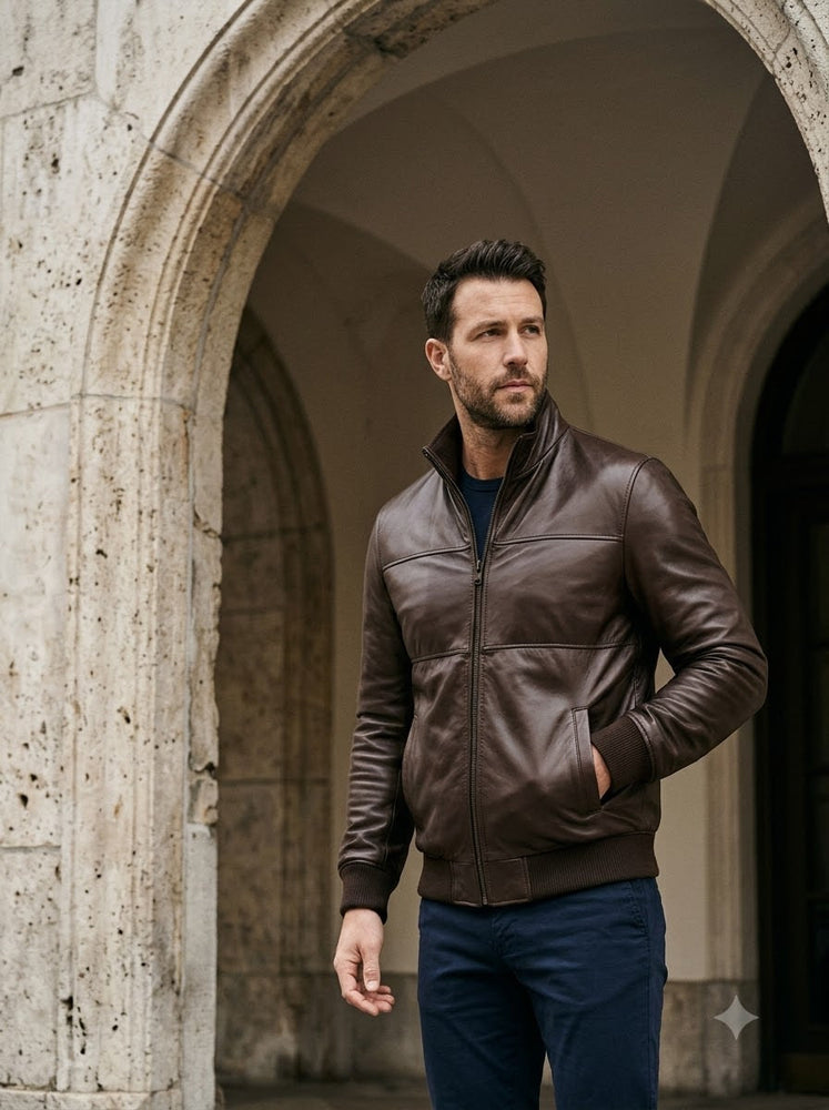 Taj Heritage Pioneer Washed Leather Bomber