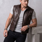 Taj Heritage Ranger Leather Waistcoat Gilet
