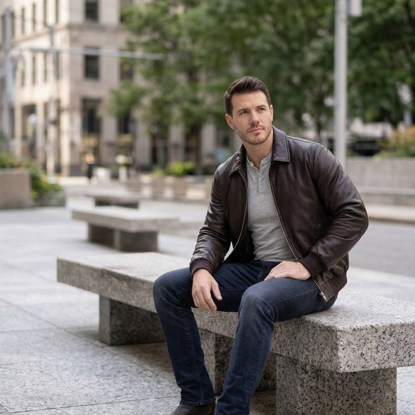 Taj Signature Metropolitan Leather Bomber