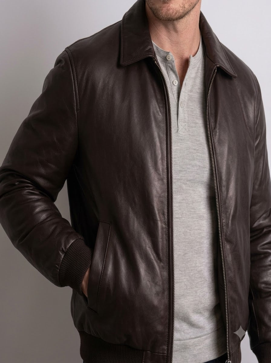 Taj Signature Metropolitan Leather Bomber