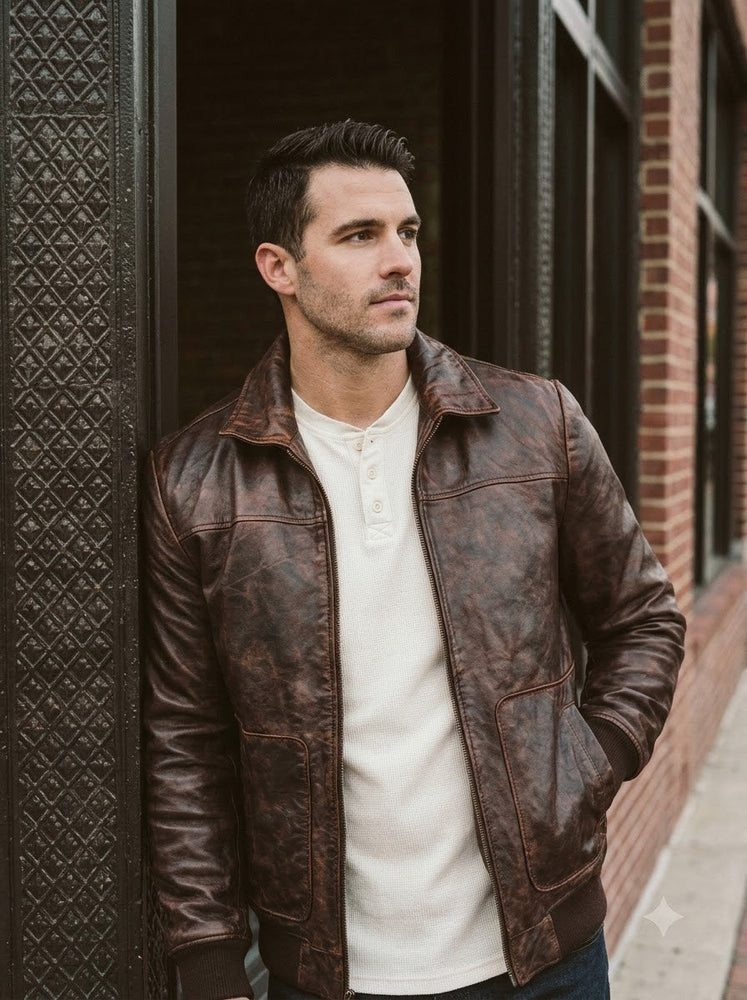 Taj Heritage Dakota Distressed Leather Jacket