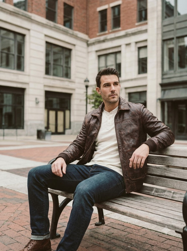 Taj Heritage Dakota Distressed Leather Jacket