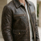 Taj Signature Modena Cafe Racer Leather Jacket