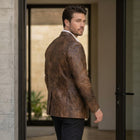 Taj Bespoke Verona Cognac Leather Blazer