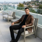 Taj Bespoke Milano Caramel Leather Blazer