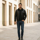 Taj Signature Shadow Armor Quilted Biker Jacket