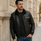 Taj Signature Shadow Armor Quilted Biker Jacket