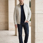 Taj Bespoke Cortina Off-White Cafe Racer Jacket