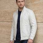 Taj Bespoke Cortina Off-White Cafe Racer Jacket