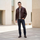 Taj Signature Bordeaux Burgundy Leather Jacket