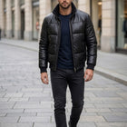 Taj Signature Arctic Quilted Leather Puffer Jacket