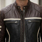 Taj Signature Monza Striped Racing Leather Jacket