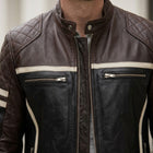 Taj Signature Monza Striped Racing Leather Jacket