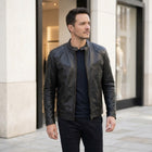 Taj Signature Shadow Quilted Biker Leather Jacket