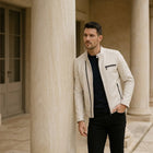 Taj Bespoke Cortina Off-White Cafe Racer Jacket
