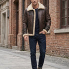 Taj Heritage Yukon Brown Shearling Flight Jacket