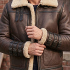 Taj Heritage Yukon Brown Shearling Flight Jacket
