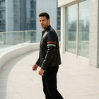 Taj Signature Monaco Striped Racing Leather Jacket