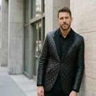 Taj Bespoke Royale Diamond-Quilted Leather Coat