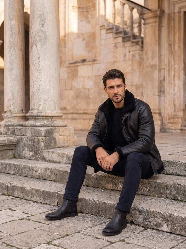Taj Signature Roma Shearling Leather Bomber