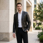 Taj Bespoke Milano Textured Leather Blazer