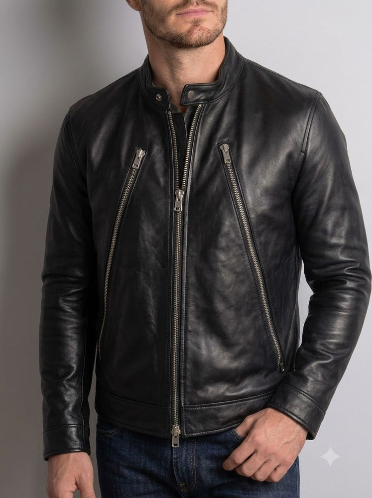 Taj Signature Obsidian Twin-Zip Cafe Racer Jacket