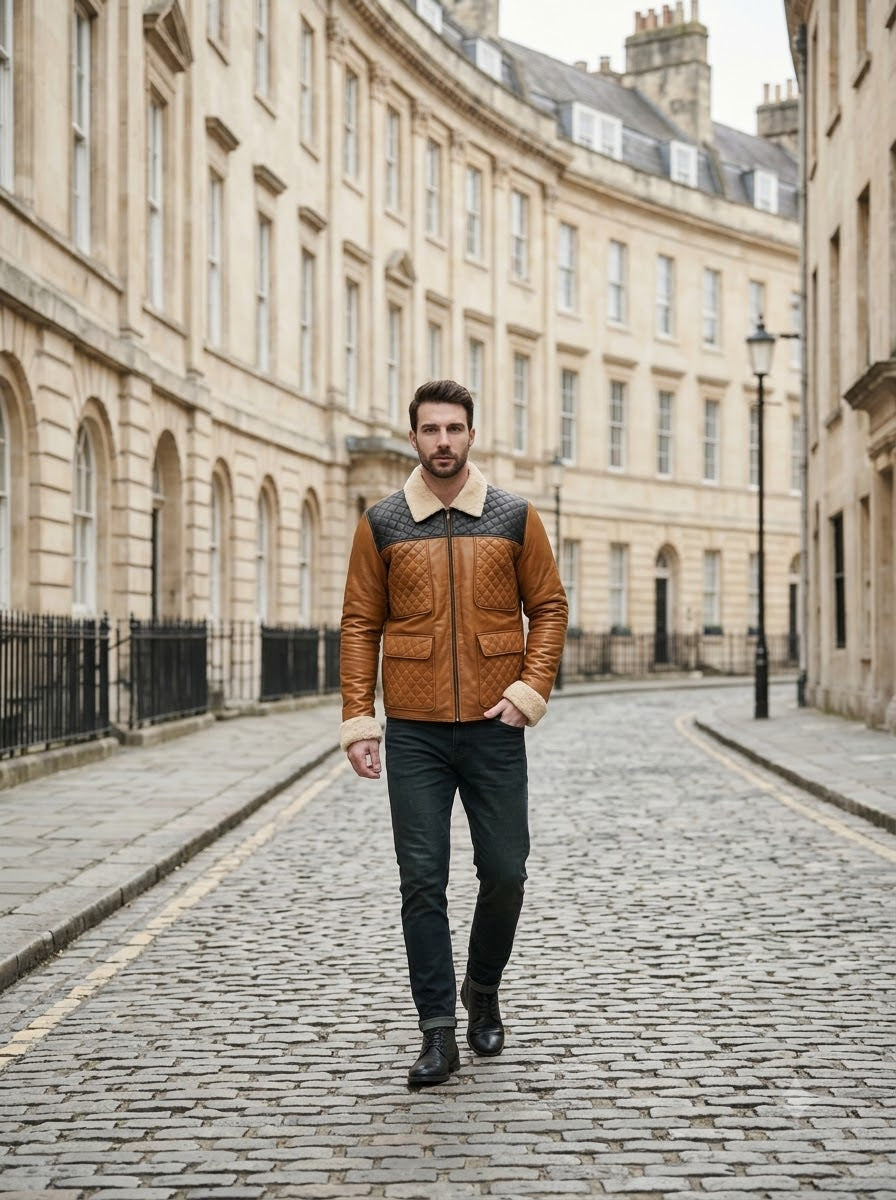 Taj Signature Alpine Mustard Quilted Sherpa Jacket