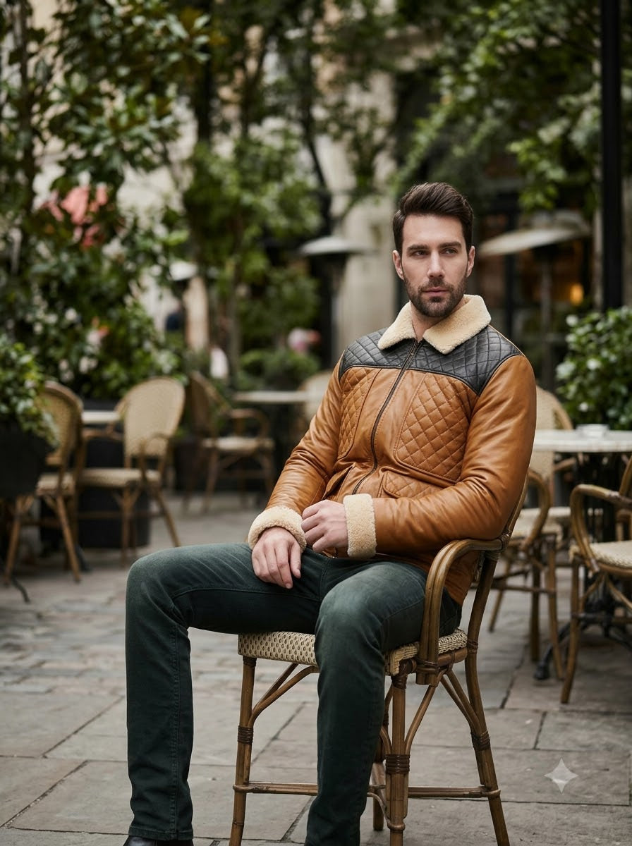 Taj Signature Alpine Mustard Quilted Sherpa Jacket