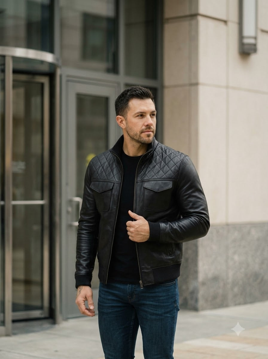 Taj Signature Vanguard Quilted Shoulder Cafe Racer