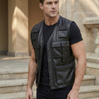 Taj Signature Command Multi-Pocket Leather Utility Vest